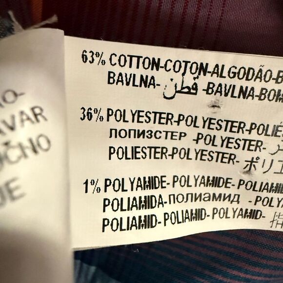 Desigual Mens Plaid Button Down Contrast Cuff Slim Fit Large - Picture 13 of 13